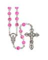  PINK SPECKLED GLASS BEAD ROSARY 